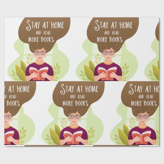 Stay Home Read More Books Book Lover Cadeaupapier (Vlak)