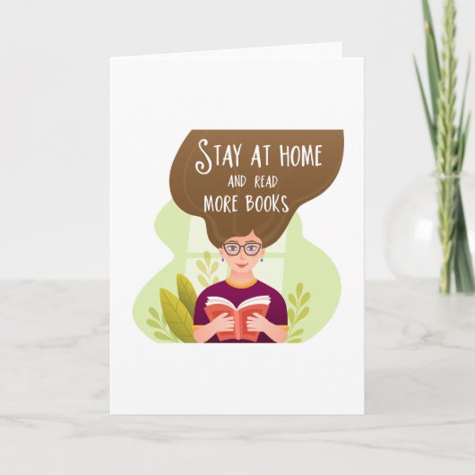 Stay Home Read More Books Book Lover Kaart (Voorkant)