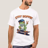 Stay Hoppin' Cool Skater Frog Design T-shirt (Voorkant)