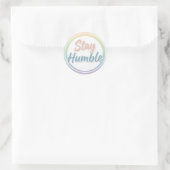 Stay Humble Pastel Quote Circle design  Ronde Sticker (Tas)