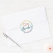 Stay Humble Pastel Quote Circle design  Ronde Sticker (Envelop)