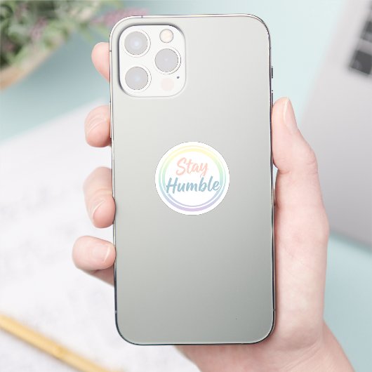 Stay Humble Pastel Quote Circle design  Sticker (Telefoon)