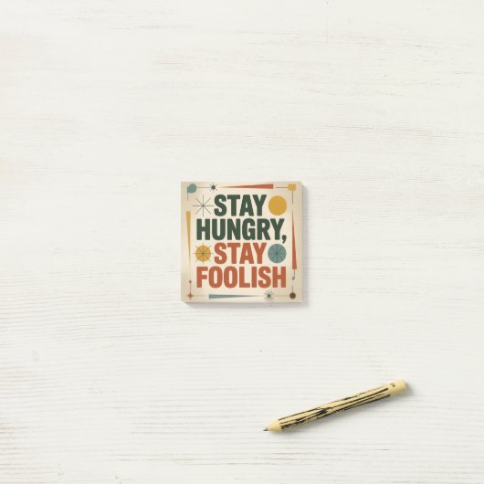 Stay Hungry, Stay Foolish Post-it® Notes (Op bureau)