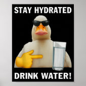 Stay Hydrated Drink Water Funny Meme Duck  Poster (Voorkant)