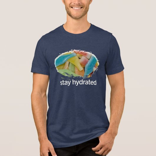 Stay Hydrated with Wax Syrup Bottles Tri-Blend Shirt (Voorkant)