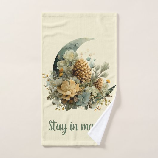 Stay in Magic Winter Moon Design Bad Handdoek (Handdoek)