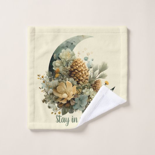 Stay in Magic Winter Moon Design Bad Handdoek (Wasdoekje)