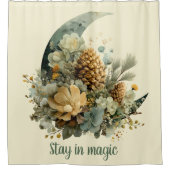 Stay in Magic Winter Moon Design Douchegordijn (Voorkant)