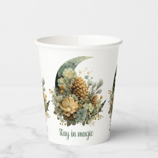 Stay in Magic Winter Moon Design Papieren Bekers (Links)