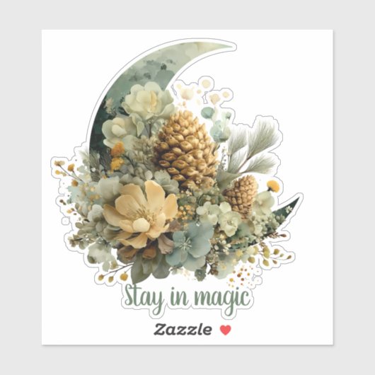 Stay in Magic Winter Moon Design Sticker (Vel)