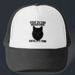 Stay In The Shadows Wolf Trucker Hat Pet<br><div class="desc">Minimalist black wolf design with bold typography on a classic foam trucker hat. Perfect for a mysterious and edgy streetwear look.</div>