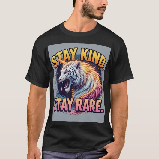 Stay Kind Stay Rare | Bold Rare Animal Quote T-Shi T-shirt (Voorkant)
