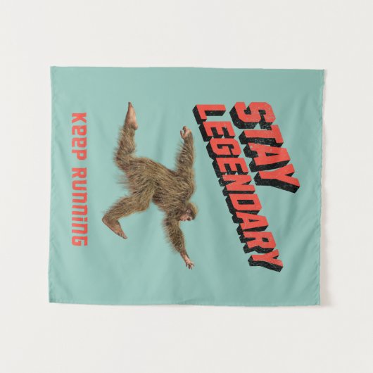 Stay Legendary, Keep Running Funny Bigfoot Wandkleed (Voorkant (horizontaal))