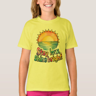 'Stay Low Shine Bright' Dgn1-by Maaya_P- Kinder Yl T-shirt