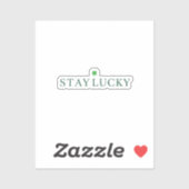 Stay Lucky Minimalist Thin Typography St Patrick  Sticker (Vel)