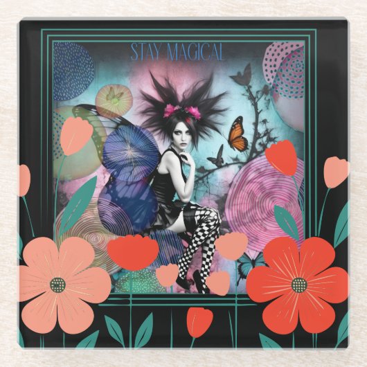 Stay Magical  Glazen Onderzetter (Voorkant)