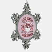Stay Merry And Bright Christmas Ugly Xmas  Tin Sneeuwvlok Ornament (Links)