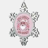 Stay Merry And Bright Christmas Ugly Xmas  Tin Sneeuwvlok Ornament (Rechts)