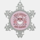 Stay Merry And Bright Christmas Ugly Xmas  Tin Sneeuwvlok Ornament (Voorkant)