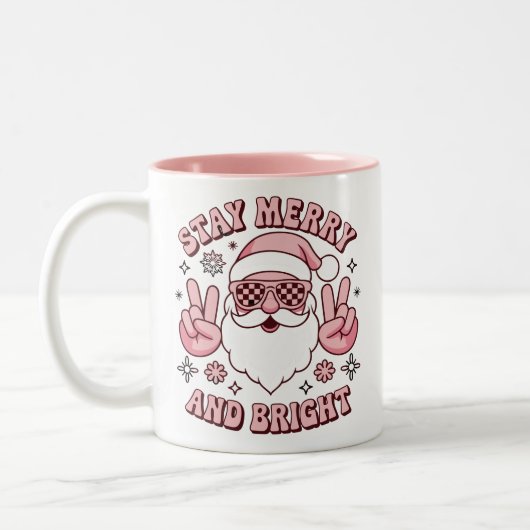 Stay Merry And Bright Christmas Ugly Xmas  Tweekleurige Koffiemok (Links)