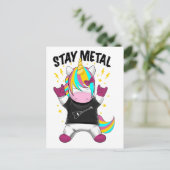 Stay metal unicorn briefkaart (Staand voorkant)