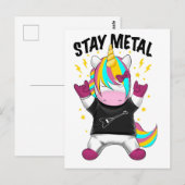 Stay metal unicorn briefkaart (Voorkant / Achterkant)