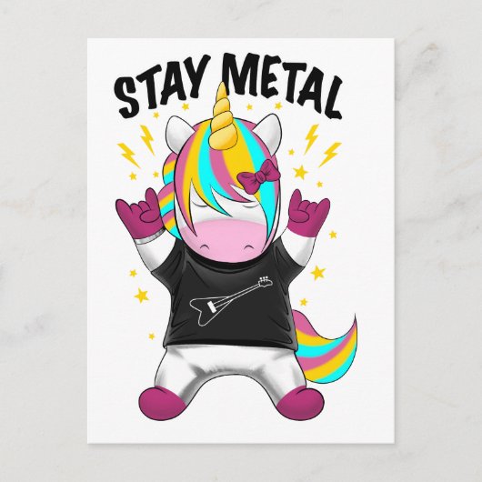 Stay metal unicorn briefkaart (Voorkant)