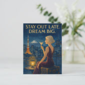 Stay Out Late. Dream Big.  Briefkaart (Staand voorkant)