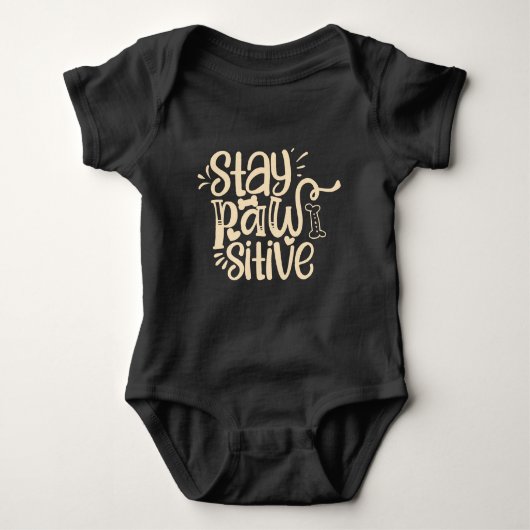 Stay Pawsitive Baby Bodysuit – Cute Puppy-Themed  (Voorkant)