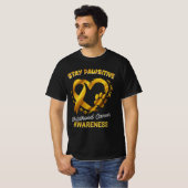 Stay Pawsitive Childhood Cancer Awareness Ribbon P T-shirt (Voorkant volledig)