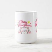 Stay Pawsitive – Cute Cat Motivational Quote Desig Koffiemok (Center)