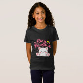 Stay Pawsitive – Cute Cat Motivational Quote Desig T-shirt (Voorkant volledig)