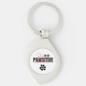 Stay Pawsitive – Cute Motivational Dog Lover Desig Sleutelhanger (Voorkant)