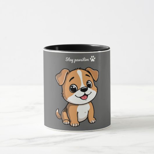 Stay Pawsitive Cute Puppy Dog Coffee Mug Mok (Midden)