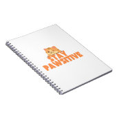 Stay Pawsitive Cute Winking Cat Pun Design Notitieboek (Rechterzijde)