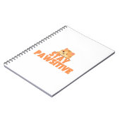 Stay Pawsitive Cute Winking Cat Pun Design Notitieboek (Linkerzijde)