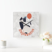 Stay Pawsitive | Dapper Tuxedo Cat Whimsical Acryl Vierkante Klok (Huis)