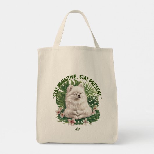 Stay Pawsitive Meditating Dog  Tote Bag (Achterkant)