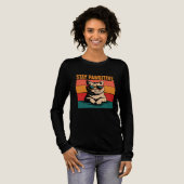 Stay Pawsitive Retro Cat Design Tri-Blend Shirt (Voorkant)