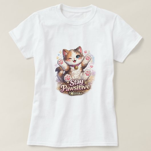 Stay Pawsitive T-shirt (Design voorkant)