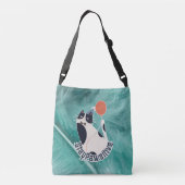 Stay Pawsitive Tuxedo Cat Birthday Party Cross-Bod Crossbody Tas (Achterkant)