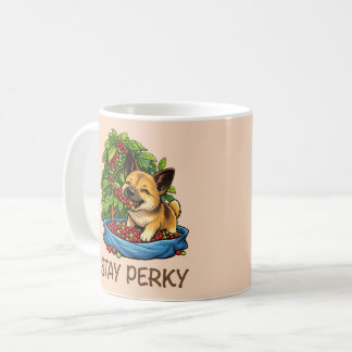 Stay Perky Cute Dog Ceramic Coffee Mug Koffiemok