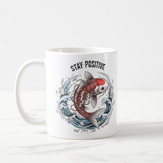 Stay Positive - Japanese Koi Fish Koffiemok (Links)