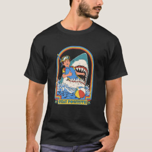 Stay Positive Shark Attack Funny Vintage Retro Com T-shirt