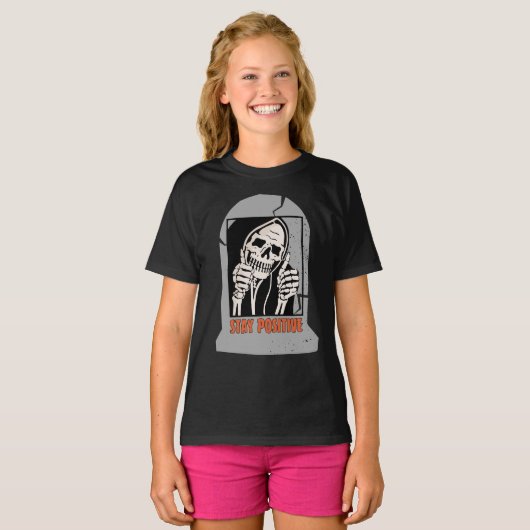 STAY POSITIVE SKELETON T-SHIRT (Voorkant volledig)