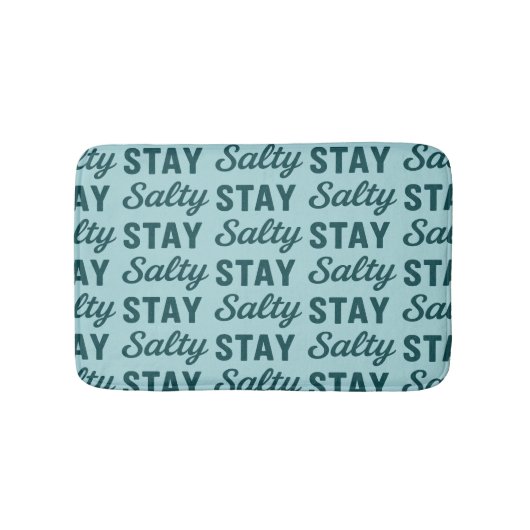 Stay Salty Coastal Teal Blue Graphic Print Beach Badmat (Voorkant)