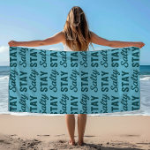 Stay Salty - Coastal Teal Ocean Blue Graphic Print Strandlaken