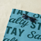 Stay Salty - Coastal Teal Ocean Blue Graphic Print Strandlaken (In situ)