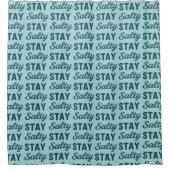Stay Salty - Coastal Teal Sea Glass Blue Graphic Douchegordijn (Voorkant)