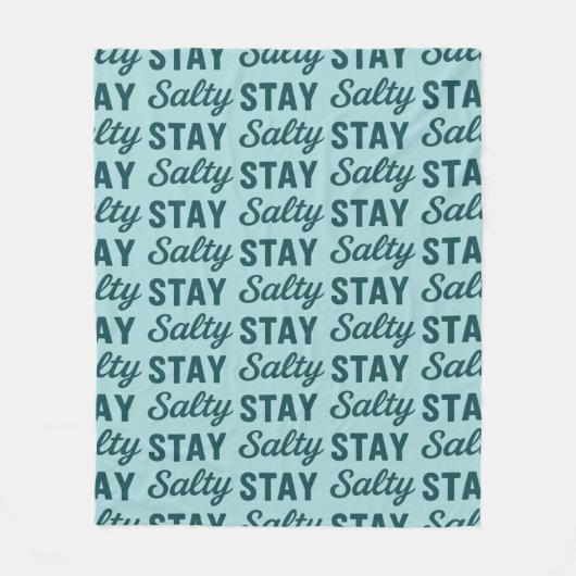Stay Salty - Coastal Teal Sea Glass Blue Graphic Fleece Deken (Voorkant)